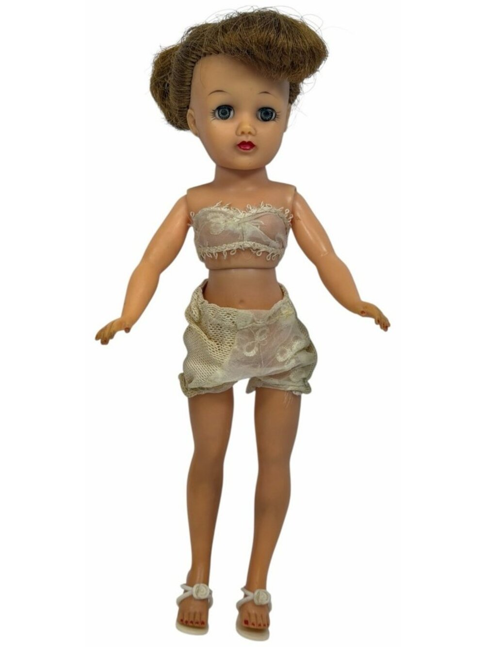 Vintage 1956 Ideal Little Miss Revlon VT-10 1/2" Doll in Original Lingerie Shoes